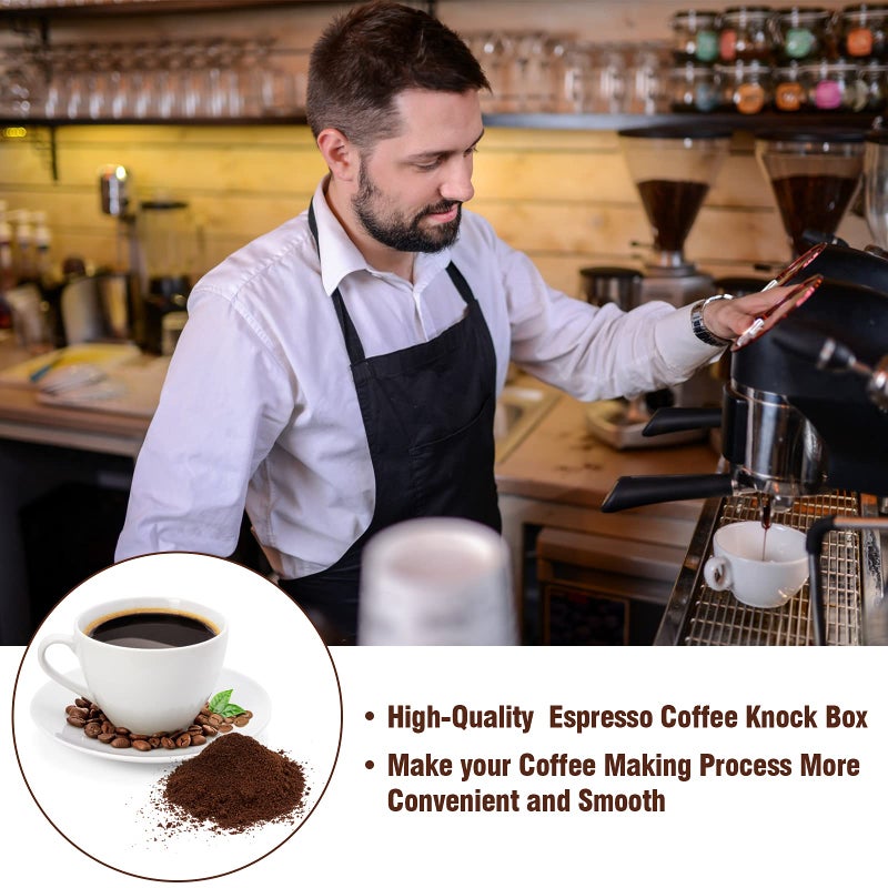 Orangehome Espresso Knock Box 4.8 Inch Coffee Ground Knock Box Shock-Absorbent Durable Barista Style Knock Container with Removable Knock Bar and Non-Slip Base - Image 4